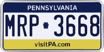 PA license plate MRP3668