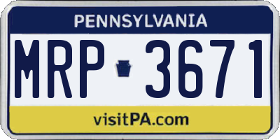PA license plate MRP3671