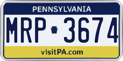 PA license plate MRP3674