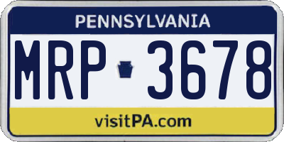 PA license plate MRP3678