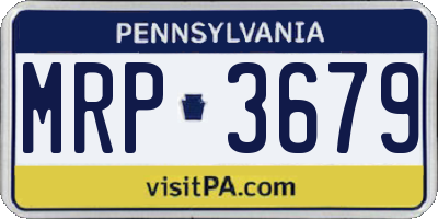 PA license plate MRP3679