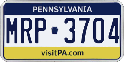 PA license plate MRP3704