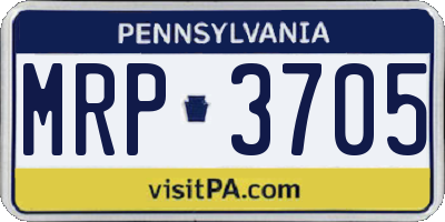 PA license plate MRP3705