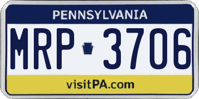 PA license plate MRP3706