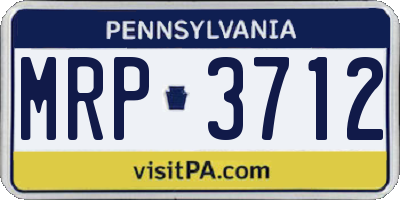 PA license plate MRP3712