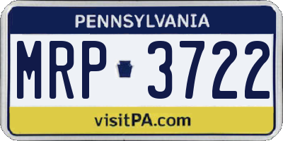 PA license plate MRP3722