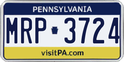 PA license plate MRP3724