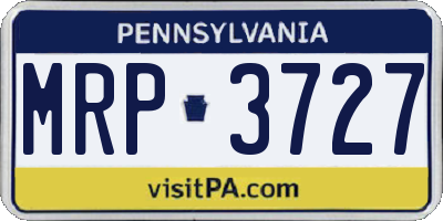 PA license plate MRP3727