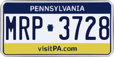 PA license plate MRP3728