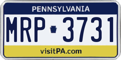 PA license plate MRP3731