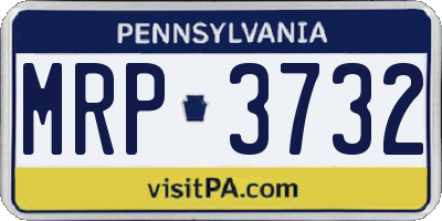 PA license plate MRP3732