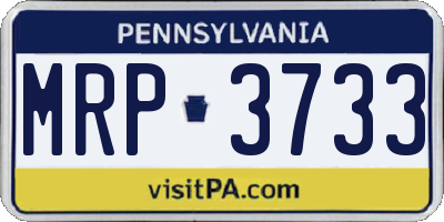 PA license plate MRP3733