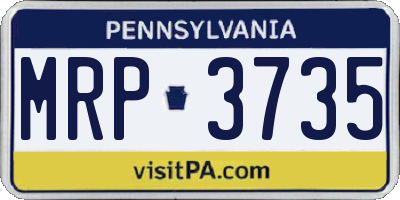 PA license plate MRP3735