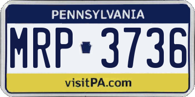 PA license plate MRP3736