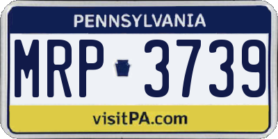 PA license plate MRP3739