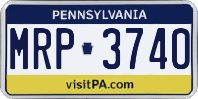 PA license plate MRP3740