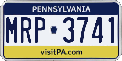 PA license plate MRP3741