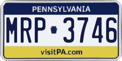 PA license plate MRP3746