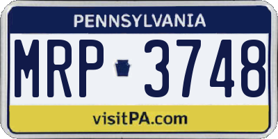 PA license plate MRP3748