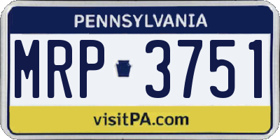PA license plate MRP3751