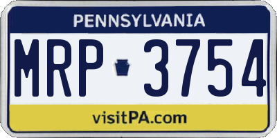 PA license plate MRP3754