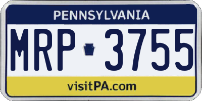 PA license plate MRP3755