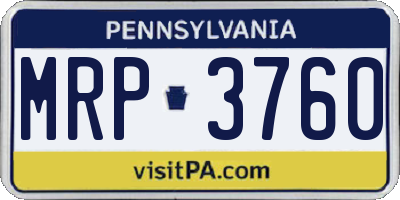 PA license plate MRP3760