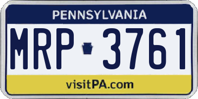 PA license plate MRP3761