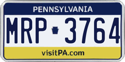 PA license plate MRP3764