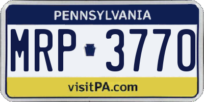 PA license plate MRP3770