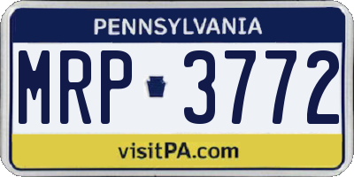 PA license plate MRP3772