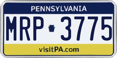 PA license plate MRP3775