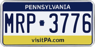 PA license plate MRP3776