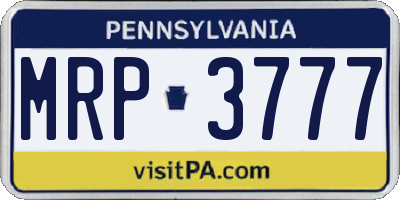 PA license plate MRP3777
