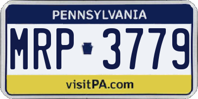 PA license plate MRP3779