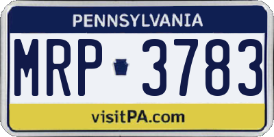 PA license plate MRP3783
