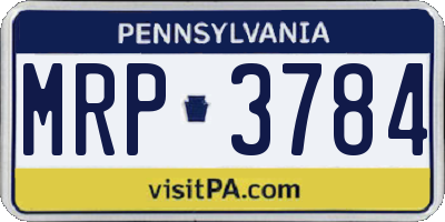 PA license plate MRP3784