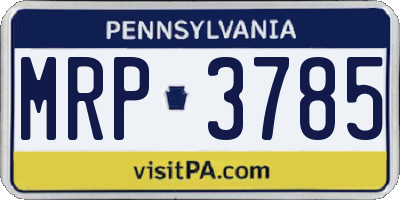 PA license plate MRP3785