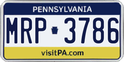 PA license plate MRP3786