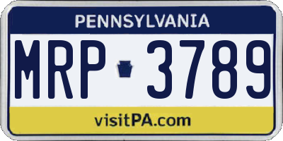 PA license plate MRP3789
