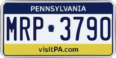 PA license plate MRP3790