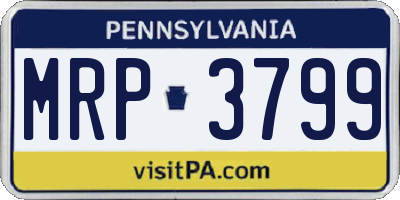 PA license plate MRP3799