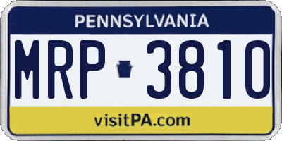 PA license plate MRP3810