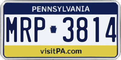 PA license plate MRP3814