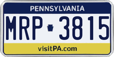 PA license plate MRP3815