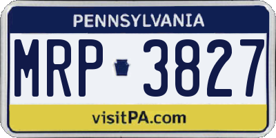 PA license plate MRP3827