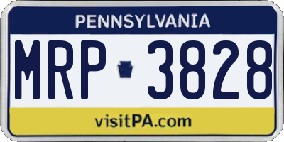 PA license plate MRP3828