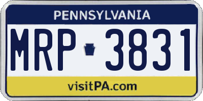 PA license plate MRP3831