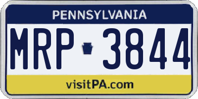 PA license plate MRP3844