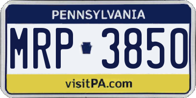 PA license plate MRP3850